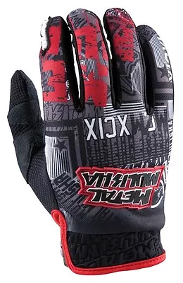 Youth Large Metal Mulisha Broadcast Gloves Honda Red Black MX Motorbike BMX  • $25.68