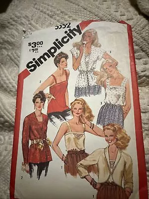 Vintage  1981 Simplicity 3 Style Camisoles & Jacket Pattern #5352 Sz 14 • £5