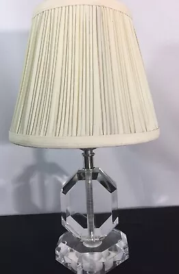 Small Bedside Clear Vintage Lucite Table Lamp With Original Shade • $62.95