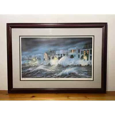 $175 • Buy Jim Booth Triple Matted Vintage Print  The Storm  Charleston SC Framed Sea Coast