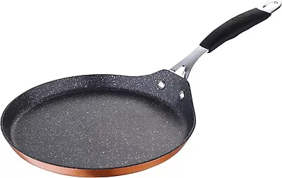 Bergner BGIC-1101 Crepe And Pancake Pan (24cm) Non-Stick Copper Silicone Handle • £26.99