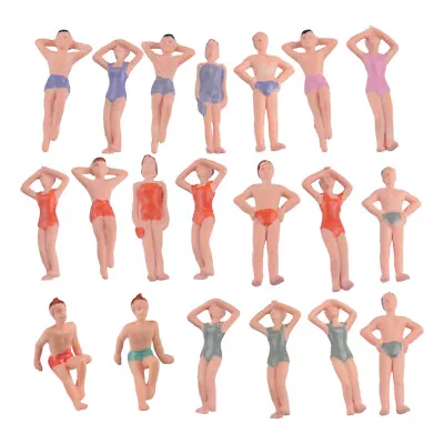 20Pcs 1:50 Painted Model Beach Swimwear People Figures O Layout Pose Acc Al • £5.26