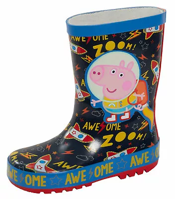 £9.95 • Buy Peppa Pig George Pig Space Astronaut Rubber Wellington Boots Kids Snow Wellies  