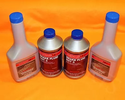 GENUINE HONDA Power Steering Pump Oil Fluid & Brake Fluid 4 Pc SET 9008A 9002 • $29.95