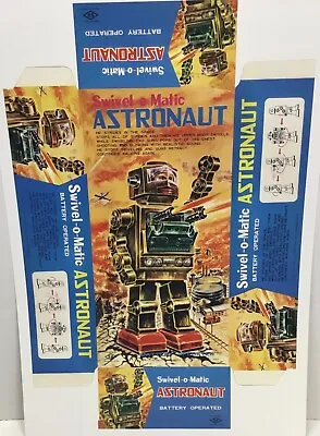 Vintage Swivel-O-Matic Astronaut Japan Toy Robot REPRODUCTION - BOX TOP - ONLY ! • $21.99