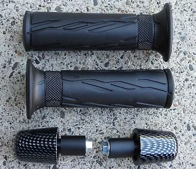 $29.95 • Buy Suzuki GSXR 600 750 1000 GSXR600 GSXR750 GSXR1000 Hand Grips & Carbon Bar Ends