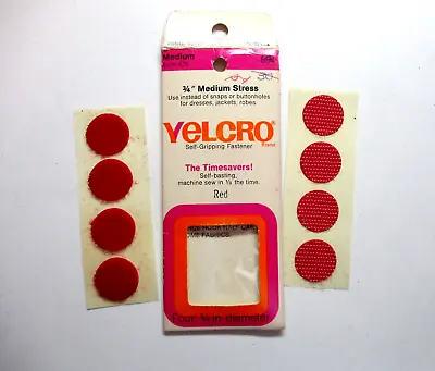 Textron Velcro Brand Red 3/4  Hook Loop Medium Stress Dots Sewing Supply Vintage • $11.90