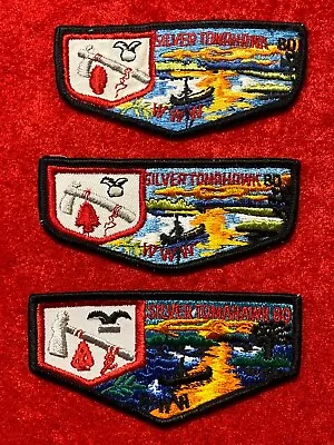 OA SILVER TOMAHAWK LODGE 80 FLAPS With Rare Early Varieties! 3 Patches 1 Price • $174.98