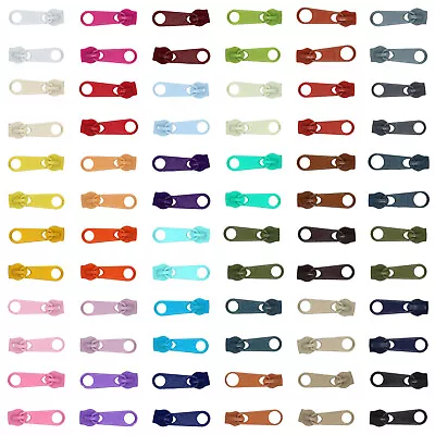 No3 Spiral Zip Sliders Pulls Fastenings For Continuous Zipper Tape 14 Colours • £3.83