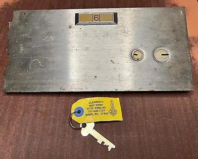 $34.99 • Buy Safe Deposit Box Door Number 6 W 1 Key Vintage Diebold 497L Yorktowne Hotel