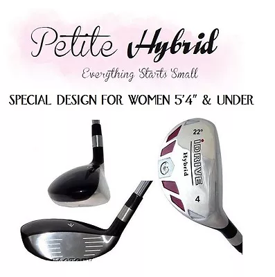 $54.95 • Buy Petite Hybrid #4 IDrive 22° Graphite Ladies Flex Small Short Womens Iron Wood