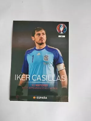 Panini Euro 2016 Adrenalyn XL Iker Casillas Espana No. 17 Spain Goalkeeper  • £1.95