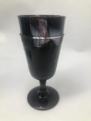 English (B) Purple Slag Chalice / Large Goblet Wine Glass Davidson Or Sowerby • $29.99