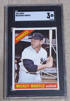 1966 Topps #50 Mickey Mantle SGC 3 • $199.99