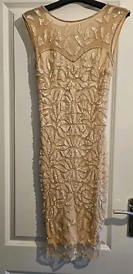 Miss Selfridge Beige Sequin Dress Size 8 • $6.20