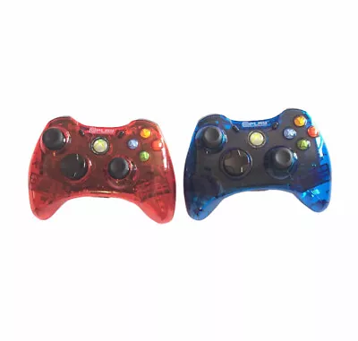 Lot Of 2 Xbox 360 @Play Wired Controllers Blue & Red FOR PARTS ONLY (No Cables) • $8.99