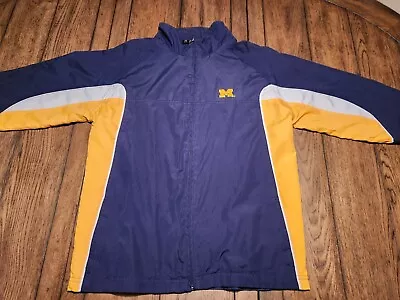 Michigan Wolverines College NCAA Big10 Windbreaker Starter 1990s Jacket (16-18) • $19.95