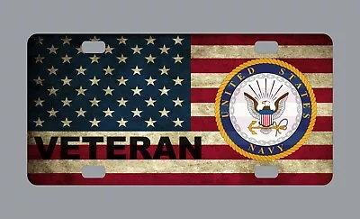 Navy Veteran License Plate American Flag Aluminum 6 X12  Front Vet Military • $12.65