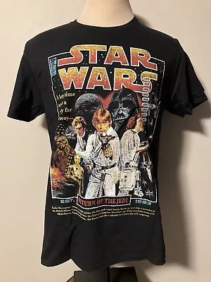Star Wars Return Of The Jedi T-Shirt Size L Black Graphic Print Short Sleeve • $4.49