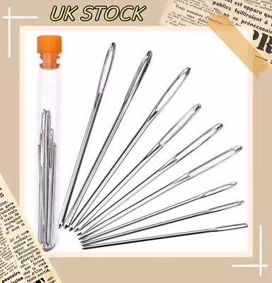 Large Eye Blunt Needles Steel Knitting Embroidery Sewing Darning Needle 9pcs/set • £2.70