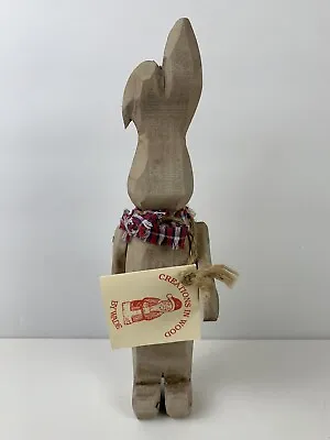 Rare Hand Carved Folk Art Wooden Rabbit Bunny Creations In Wood By Wade 11 Inch • $34.97