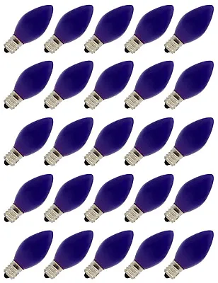 25 Pack C7 LED Purple Replacement Light Bulbs For Christmas Strings 0.7W Ceramic • $18.99