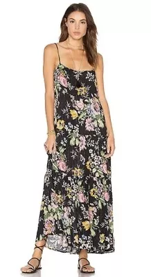 Auguste Delilah Bloom Slip Maxi Dress Size 8 Black Floral • $49