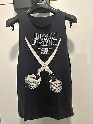 VINTAGE BLACK FLAG Everything Went Black Concert TANK T Shirt Punk Rollins Med • $21.18