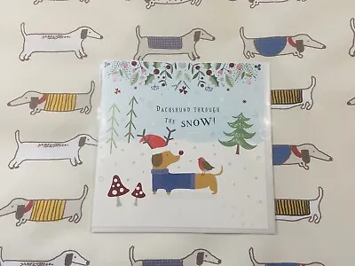 Sausage Dog / Dachshund Christmas Card Gift New Dachshund Through The Snow 🎄 • $4.98