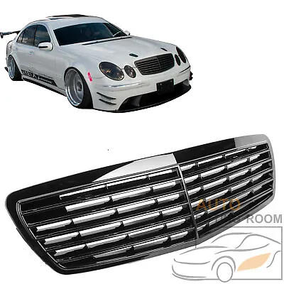 Gloss Black E63 AMG Style Front Grille Grill For Mercedes W211 E320 E350 2002-06 • $77.58