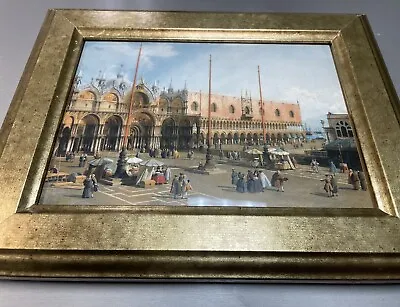 Framed Canaletto Print- The Square Of Saint Mark's Venice (detail) 5 X 7  New • $24.99