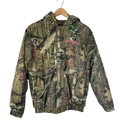 Mossy Oak Mens Hooded Zip Up Fleece Lined Camouflage Jacket Size Medium • $33.99