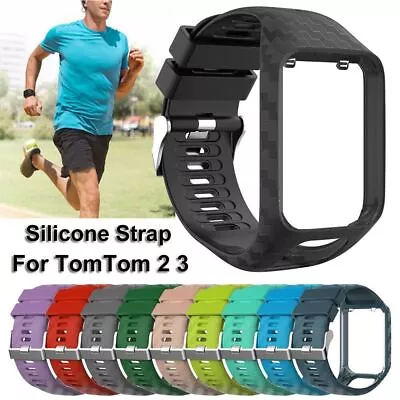 Silicone Strap Watch Band For TomTom Runner 2 3 Spark 3 Adventurer GPS • $13.79