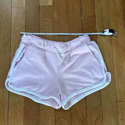 Old Navy Girls Size Medium (8) Soft Jersey Dolphin Hem Shorts Pink  White Piping • $3.99