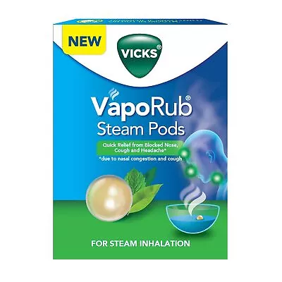 Vicks VapoRub SteamPods For Steam Inhalationrelief From Blocked Nose Multisize • $8.49