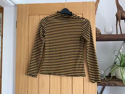 Zaful Mustard And Black Stretch Top Size 12 • £1.99