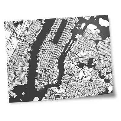 8x10  Prints(No Frames) - Abstract Manhattan Urban Street Map  #13258 • £4.99