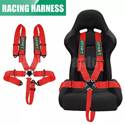 Universal 5 Point Racing Harness Camlock Quick Release Safety Seat Belt Red ATV • $61.99