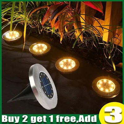 LED Solar Power Ground Lights Waterproof Spotlight Lamp Outdoor Garden Decor NEW • £4.57