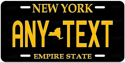 New York Black License Plate Novelty Personalized W/ Any Text For Auto ATV Bike • $19.99