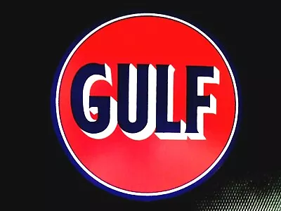 VINTAGE Gulf Gas & Oil Classic *STICKER* A Nice 7  Circle At $5.99 +.95 Postage • $5.99