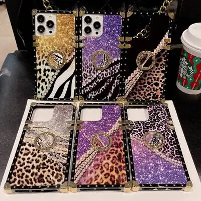 $15.99 • Buy For Samsung S22 S21 S20 Note20 10 9 Glitter Cute Leopard Shockproof Case W/ Ring