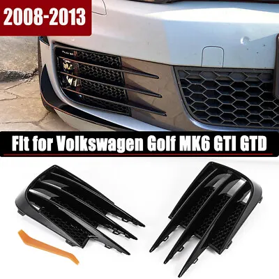 Front Fog Light Grill Cover Kit For VW Golf 6 2008 09-13 MK6 Volkswagen GTI GTD • $46.99