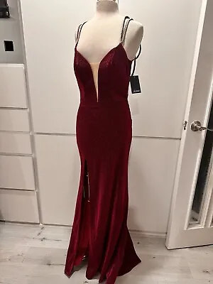 La Femme Dark Berry Burgundy  Trumpet Gown Size 6 • $55