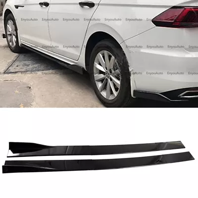 For Volkswagen Passat 86  Side Skirt Extension Rocker Panel Splitter Black • $52.25