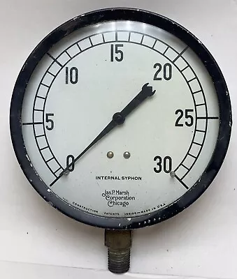 Vtg Jas. P. Marsh Corporation Chicago 4 3/4  Internal Syphon Gauge Steampunk • $40