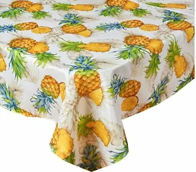 $27.99 • Buy Printed Fabric Tablecloth 60  Round (4-6 People) FRUITS,TROPICAL PINEAPPLE,BM