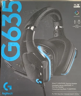 Logitech G635 Wired RGB 7.1 Surround Sound LIGHTSYNC Gaming Headset Faulty • £11