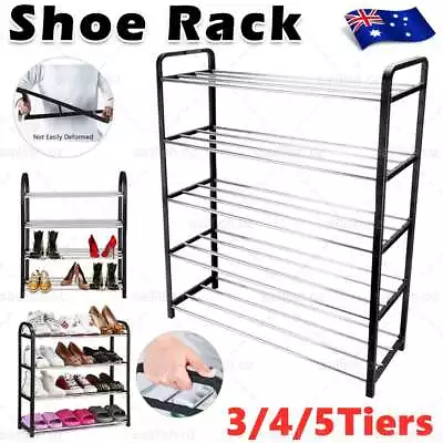 $16.29 • Buy 3 4 5 Tiers Shoe Rack Storage Organizer Tower Shelf Stand Shelves Sneake Rack OZ