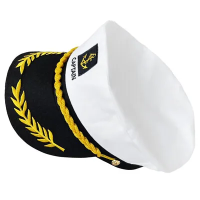  Navy Sailor Officer Cap Child Yacht Captain Hat Accessories • £8.61